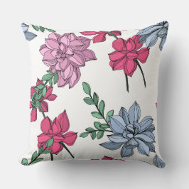 Sukkuläre Blütenpastellfarben arbeiten blau, rosa  Kissen