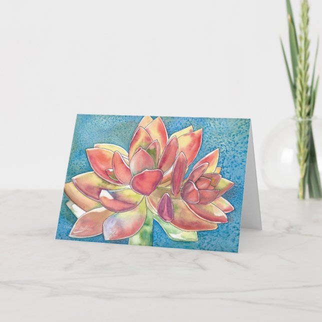 Sukkuläre Graptosedum-Aquarellkarte Karte (Vorderseite)