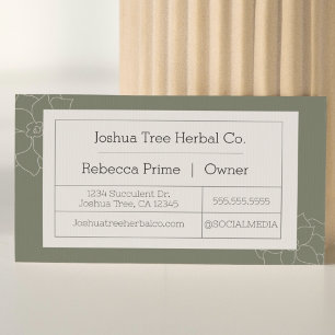Sukkuläre Visitenkarte   Apothekerischer Stil