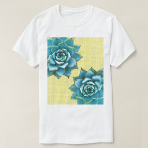 Sukkuläre Wasserfarbe auf Gelb T-Shirt