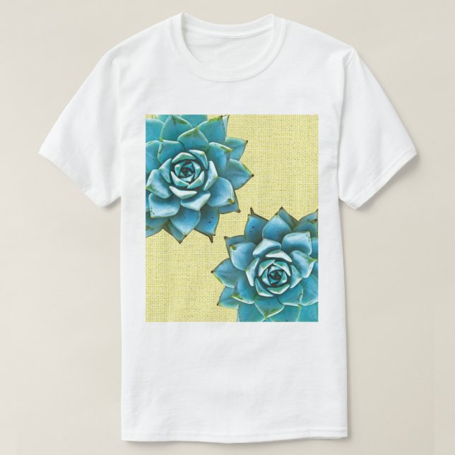 Sukkuläre Wasserfarbe auf Gelb T-Shirt (Design vorne)