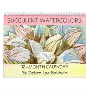 Sukkuläre Wasserfarben von Debra Lee Baldwin Kalender