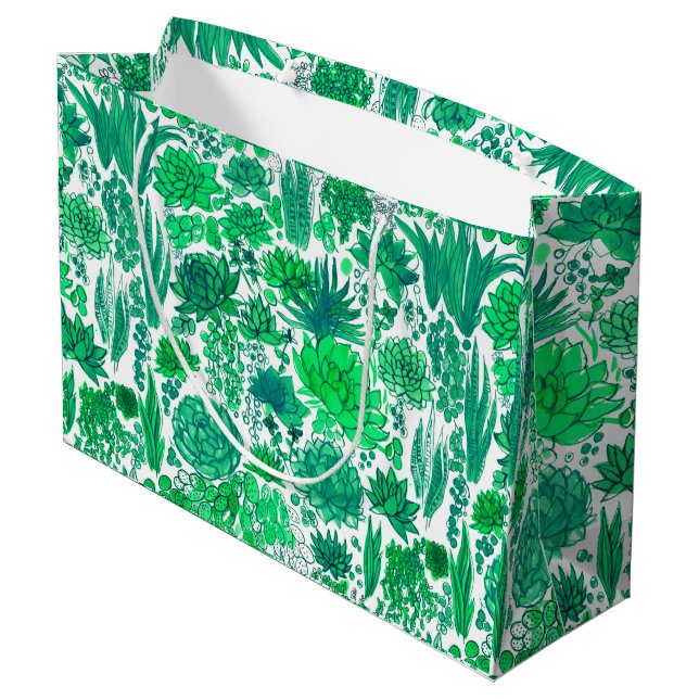 Sukkulärer Garten Große Geschenktüte (Rückseite Schrägansicht)