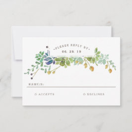 Sukkulärer Garten | Watercolor Wedding RSVP