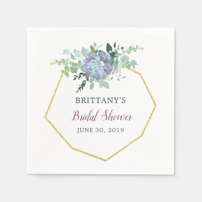Sukkuläres Brautparty Napkin Serviette (Vorderseite)
