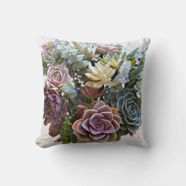 Sukkuläres Echeveria Bouquet Kissen (Vorderseite)