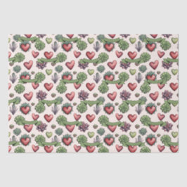 Sukkuläres Herz Wasserfarben Valentinstag Muster Seidenpapier