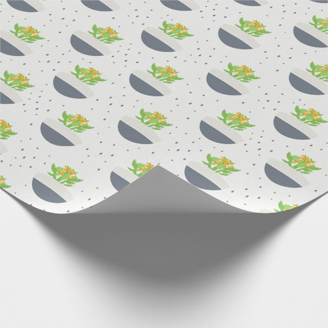Sukkuläres Kalanchoe Pflanze Mama Muster Geschenkpapier (Ecke)