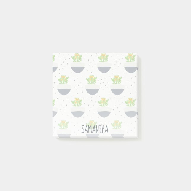 Sukkuläres Kalanchoe Pflanze Mama Muster Post-it Klebezettel (Vorderseite)