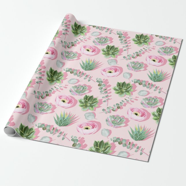 Sukkuläres Karopapier Geschenkpapier (Ungerollt)