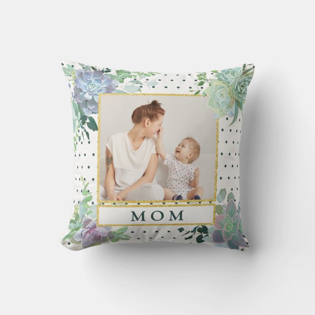 Sukkuläres Thema Mama Foto Kissen (Vorderseite)