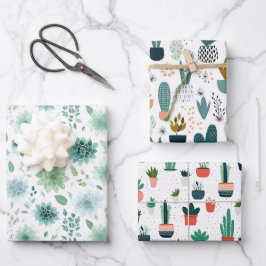 Sukkuläres Trio Wrapping Paper Set Geschenkpapier Set