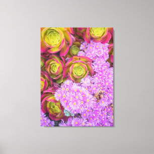 Sukkulatur und Blume Leinwanddruck