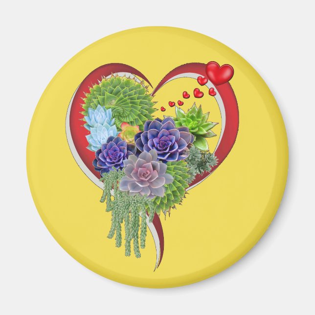 Sukkulent-Hochzeitsliebhaber-Bouquet Magnet (Vorne)