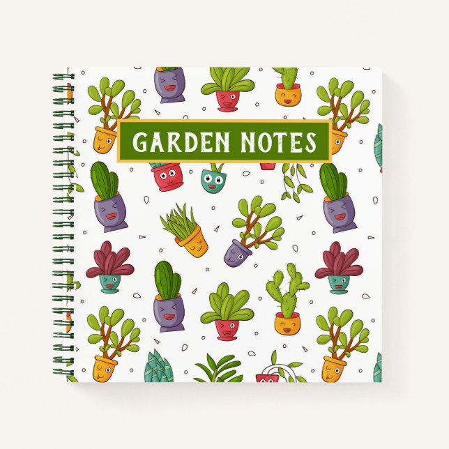 Sukkulent, Kaktus, Desert-Notebook Notizbuch (Vorderseite)