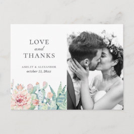 Sukkulente Blume. Blumenkaktus Hochzeit danke Postkarte