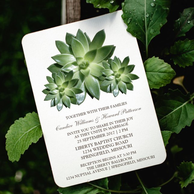 Sukkulente botanische Hochzeit Einladung (Succulent Wedding Invite)