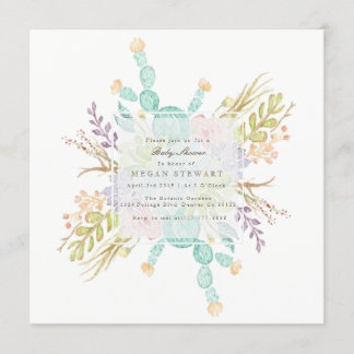 Sukkulente Bouquet | Babydusche Einladung