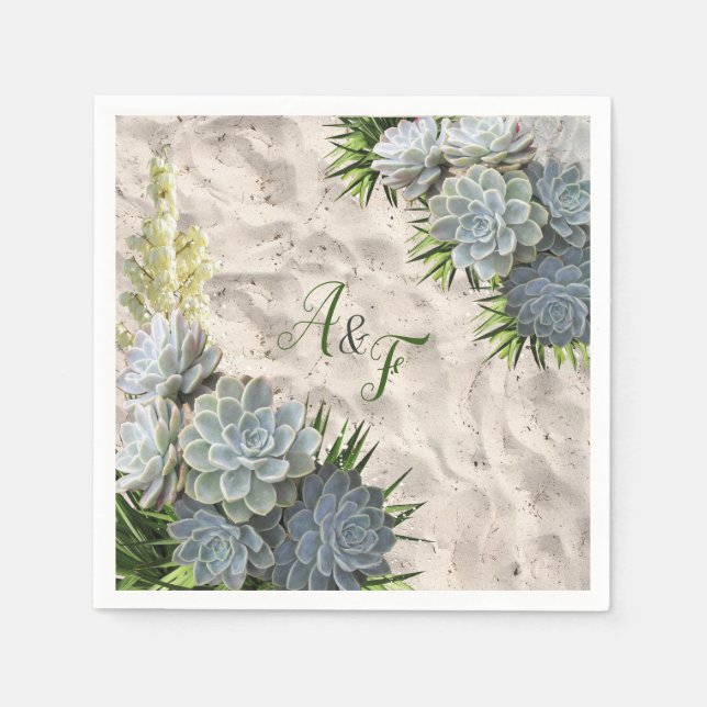 Sukkulente Farben der blassen Blues Napkins Serviette (Vorderseite)