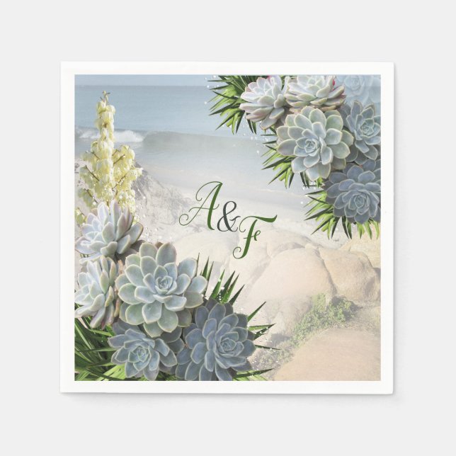 Sukkulente Farben der blassen Blues Napkins Serviette (Vorderseite)