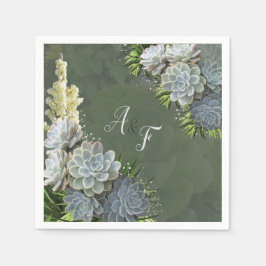 Sukkulente Farben der blassen Blues Napkins Serviette