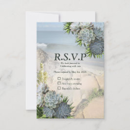 Sukkulente Farben der blassen Blues & RSVP Karte