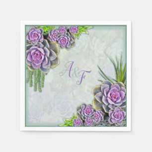 Sukkulente Farben von Sea Green, Violet Napkins Serviette