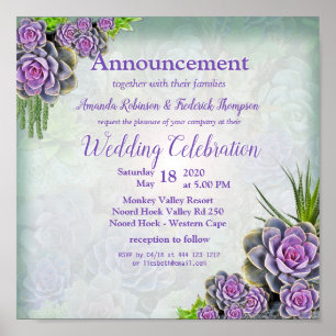 Sukkulente Gartenhöschen von Sea Green & Lavender Poster