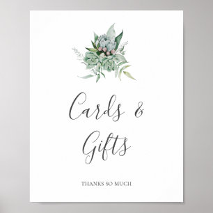 Sukkulente Grünpflanzen   Karten und Geschenke Sch Poster