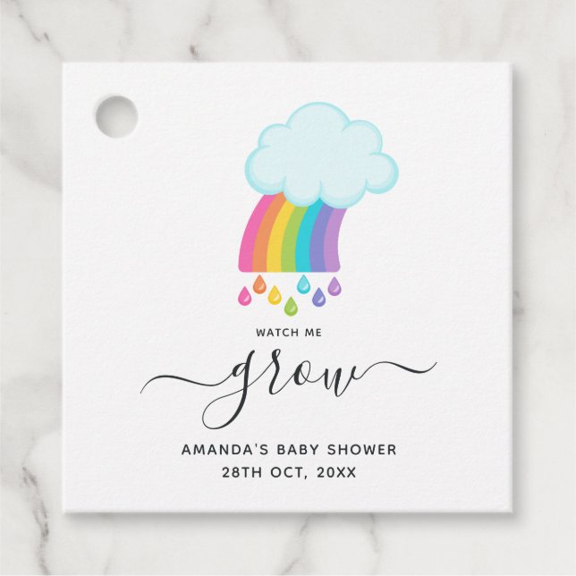 Sukkulente Himmelswache Ich wächst Babydusche Geschenkanhänger (Vorderseite)