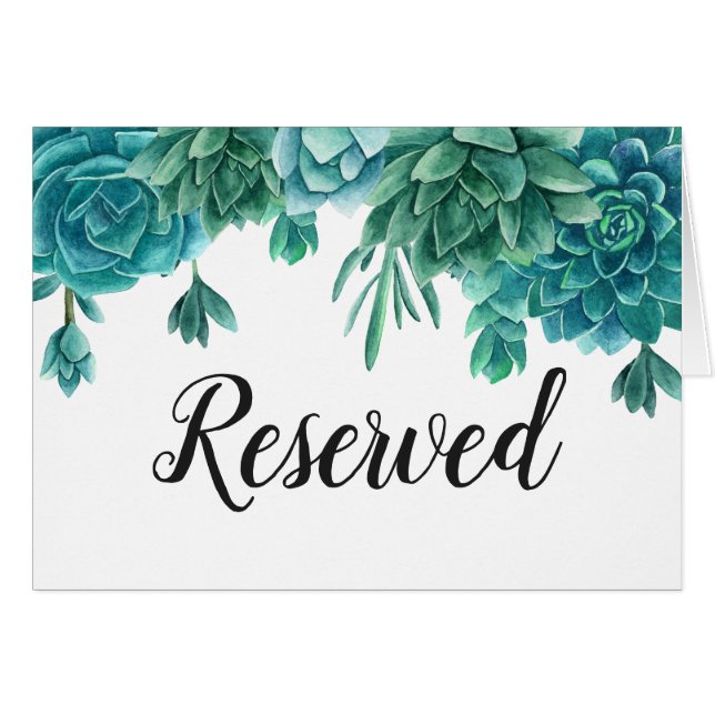 Sukkulente Hochzeit. Kakteen vorbehaltenes Zeichen (Vorderseite (Horizontal))