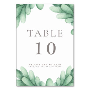 Sukkulente Hochzeit Tischnummer