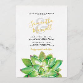 Sukkulente Hochzeitsnacht Folieneinladung