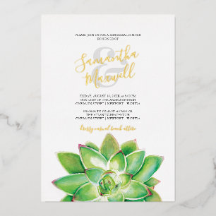 Sukkulente Hochzeitsnacht Folieneinladung