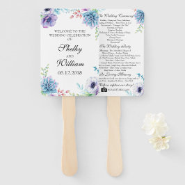Sukkulente Hochzeitsprogramm Blume für Wasserfarbe Fächer