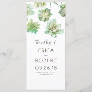 Sukkulente Hochzeitsprogramme Programm