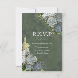 Sukkulente Hues aus blasser Blues RSVP Karte