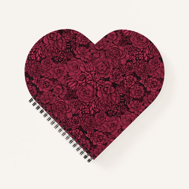 Sukkulente in Viva Magenta - Farbe des Jahres Notizbuch (Vorderseite)