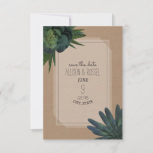 Sukkulente Inspirierte Hochzeit speichert das Datu Save The Date