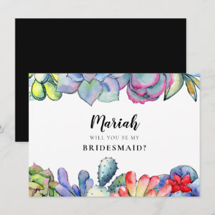 Sukkulente Kaktus Bridesmaid-Vorschlagskarte Einladung