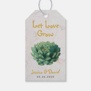 Sukkulente Lass Liebe Wachsen Botanische Hochzeits Geschenkanhänger
