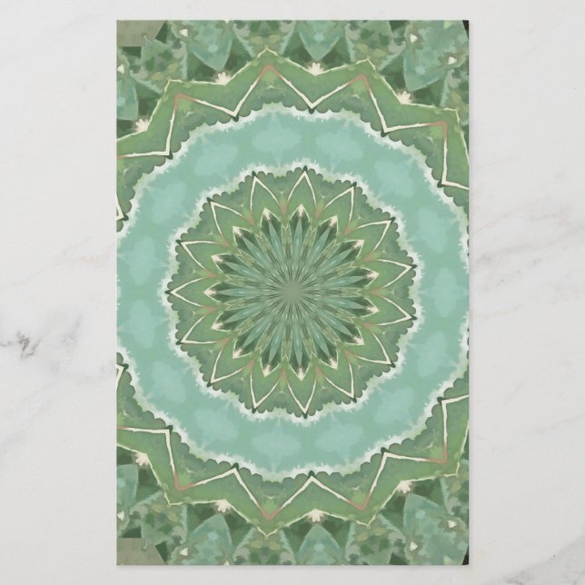 Sukkulente Mandala Briefpapier (Vorderseite)