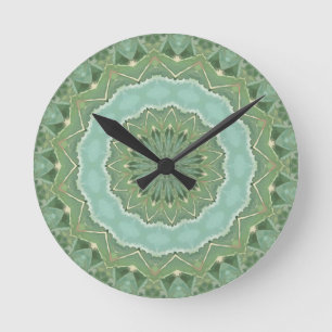 Sukkulente Mandala Runde Wanduhr