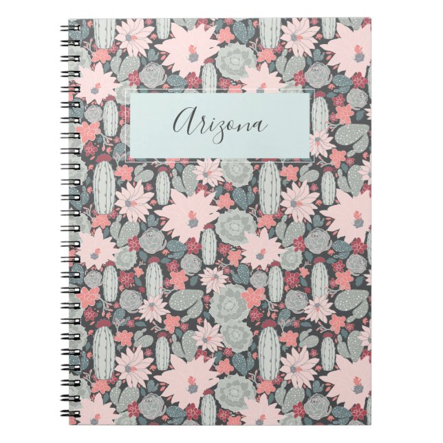 Sukkulente Pflanze Cactus Personalisiert Notebook Notizblock (Vorderseite)