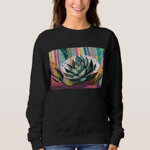 Sukkulente Pflanze mit bunten Punkten Sweatshirt