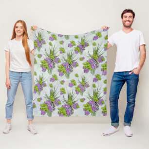 Sukkulente Töne von Meeresgrün und Lavendel Fleecedecke