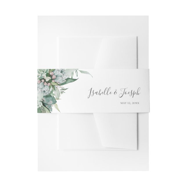 Sukkulente Vegetation | Einladung zur Hochzeit Bau Einladungsbanderole (Vorderseite Beispiel)