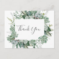 Sukkulente Vegetation | Hochzeit Danke Postcard