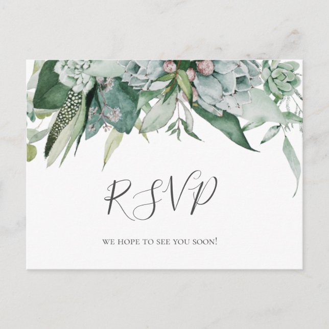Sukkulente Vegetation | RSVP-Karte im Menü Postkarte (Vorderseite)