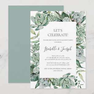 Sukkulente Vegetation Sage Green Let's Celebrate Einladung